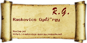 Raskovics György névjegykártya