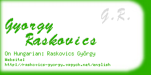gyorgy raskovics business card